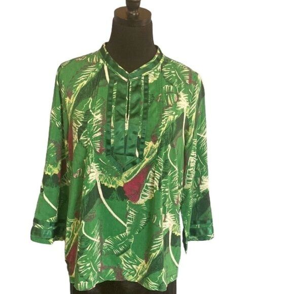 Calvin Klein Vivid Green Top Size Medium - Picture 5 of 10